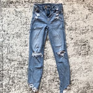 cropped ripped jeans